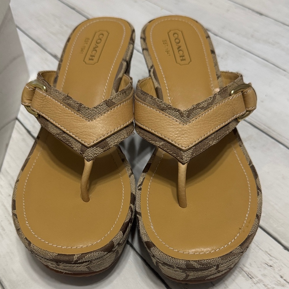 Vintage Coach Signature Jacquard Women's Sandals